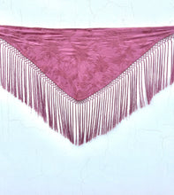 Cargar imagen en el visor de la galería, MANTON PAJAROS Y FLORES EN ROSA VIEJO