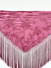 Cargar imagen en el visor de la galería, MANTON PAJAROS Y FLORES EN ROSA VIEJO