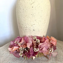 Cargar imagen en el visor de la galería, PEINA HORTENSIAS MALVAS Y ROSAS