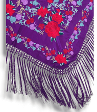 Cargar imagen en el visor de la galería, MANTON MARTINA MORADO CON ROJO