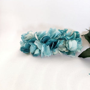 TOCADO HORTENSIAS  TEAL EMPOLVADO