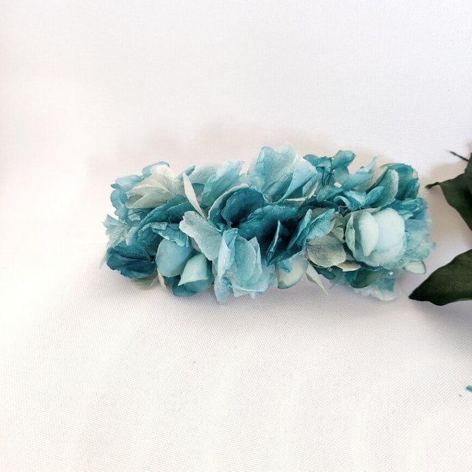 TOCADO HORTENSIAS  TEAL EMPOLVADO
