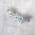 TOCADO PASADOR FLOR CALADA PLATA