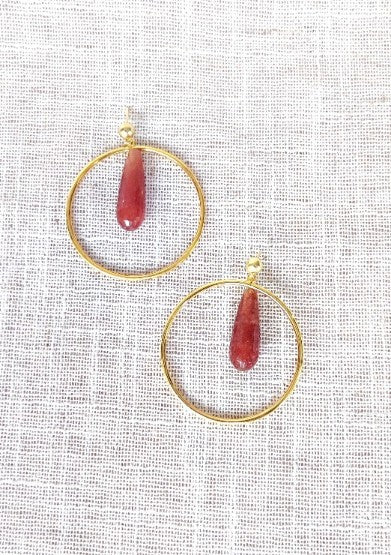 ARO DORADO MAXI CON LAGRIMA CRISTAL