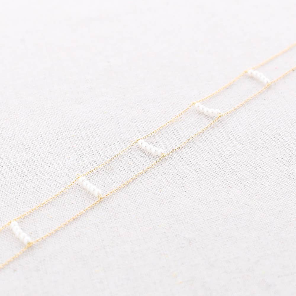 CHOKER ACERO DOBLE PERLA
