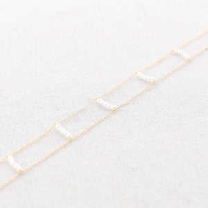 CHOKER ACERO DOBLE PERLA