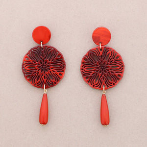 PENDIENTES ROSETON RESINA