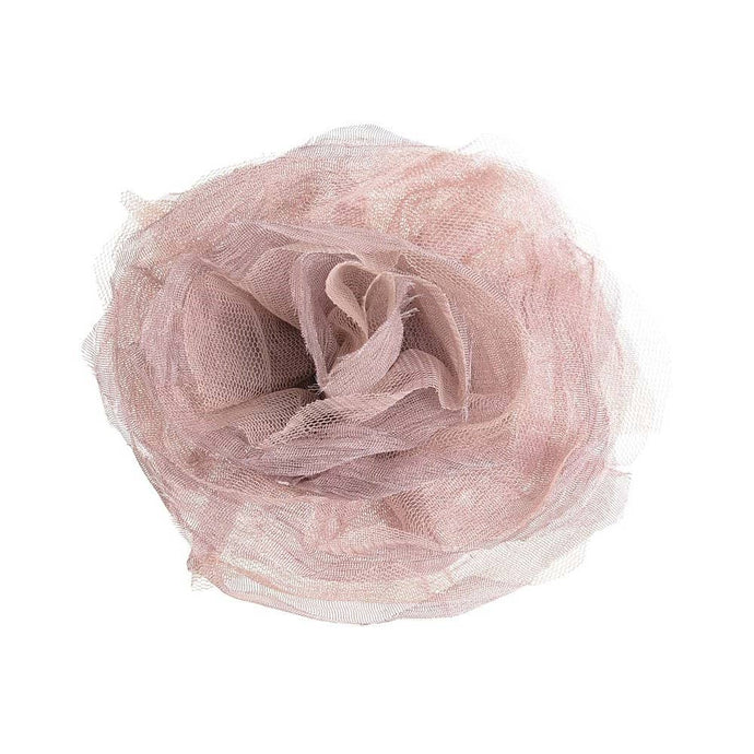 BROCHE FLOR TUL METALIZADA