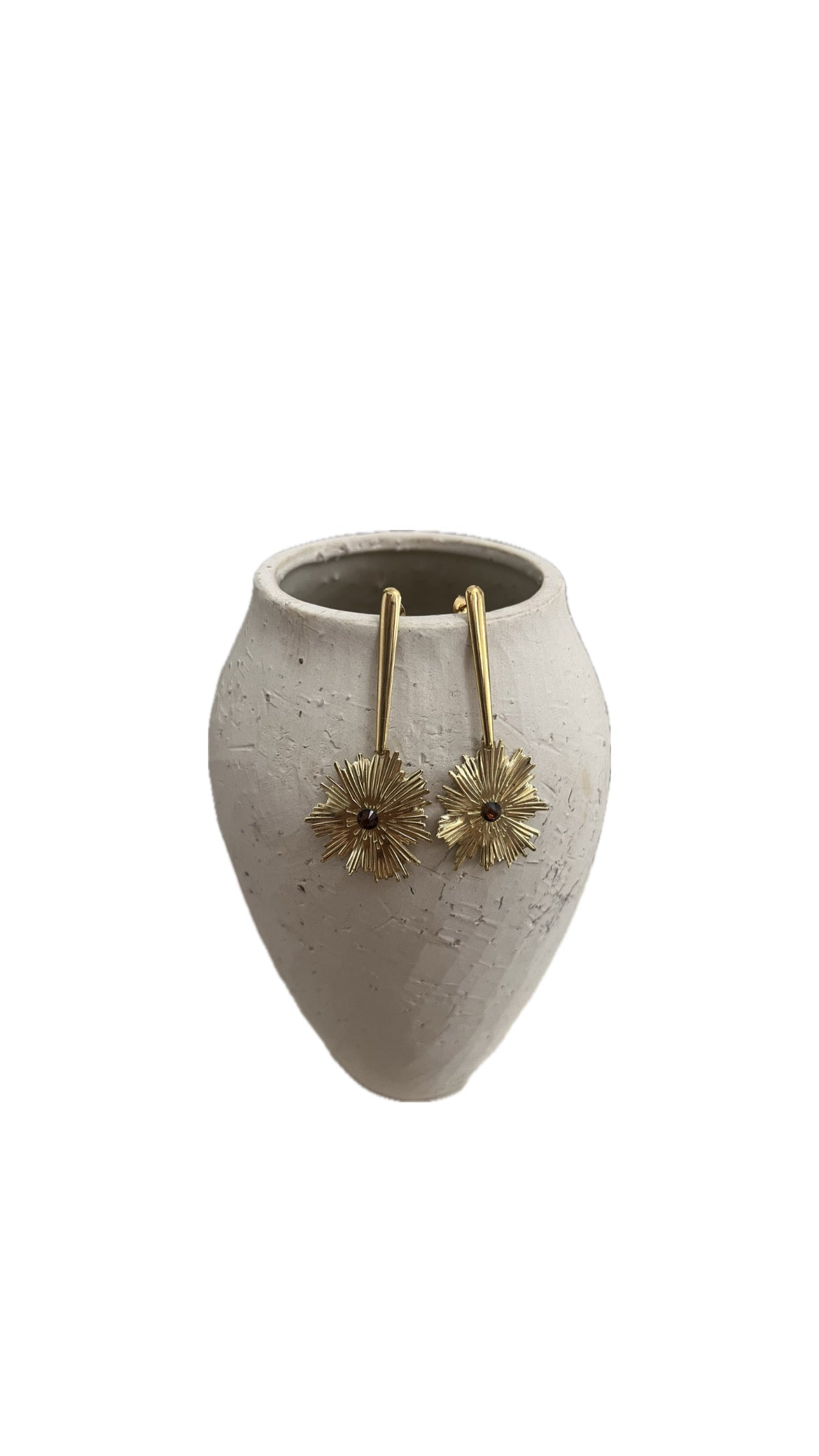 PENDIENTES SOLAR CON PIEDRA CRISTAL