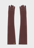 GUANTES LARGOS ELÁSTICOS ELEGANTES MARRON