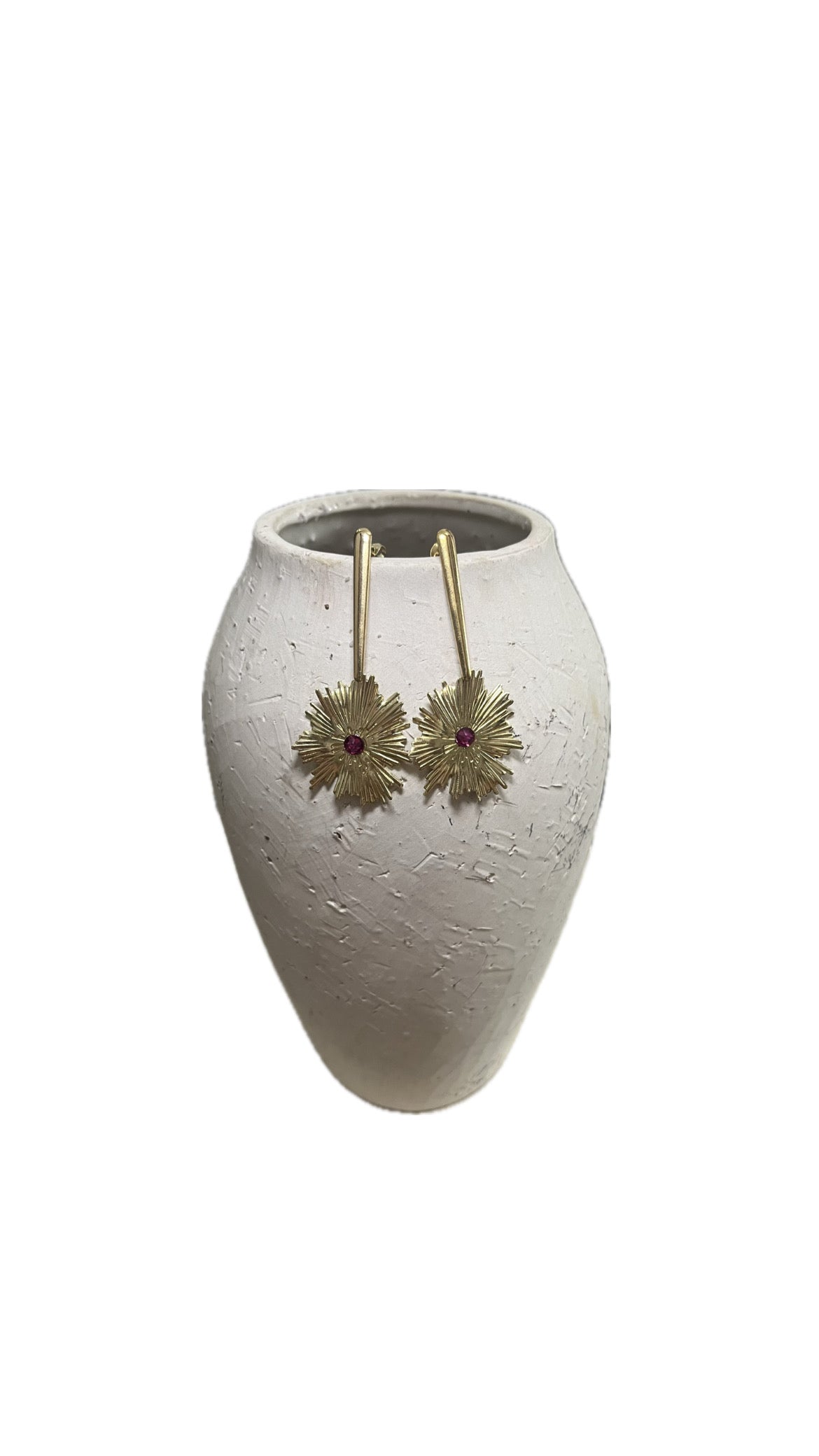 PENDIENTES SOLAR CON PIEDRA CRISTAL