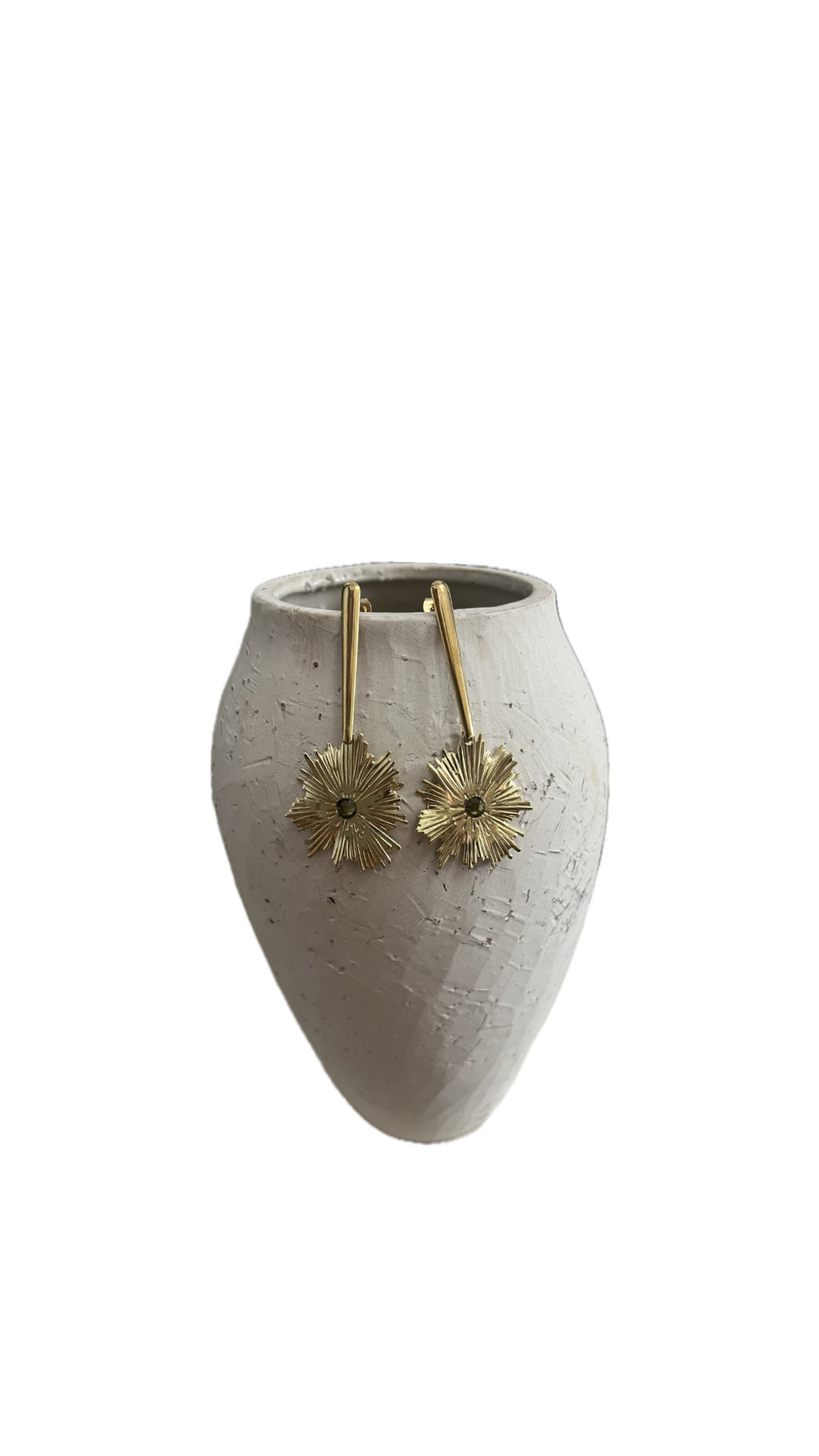 PENDIENTES SOLAR CON PIEDRA CRISTAL