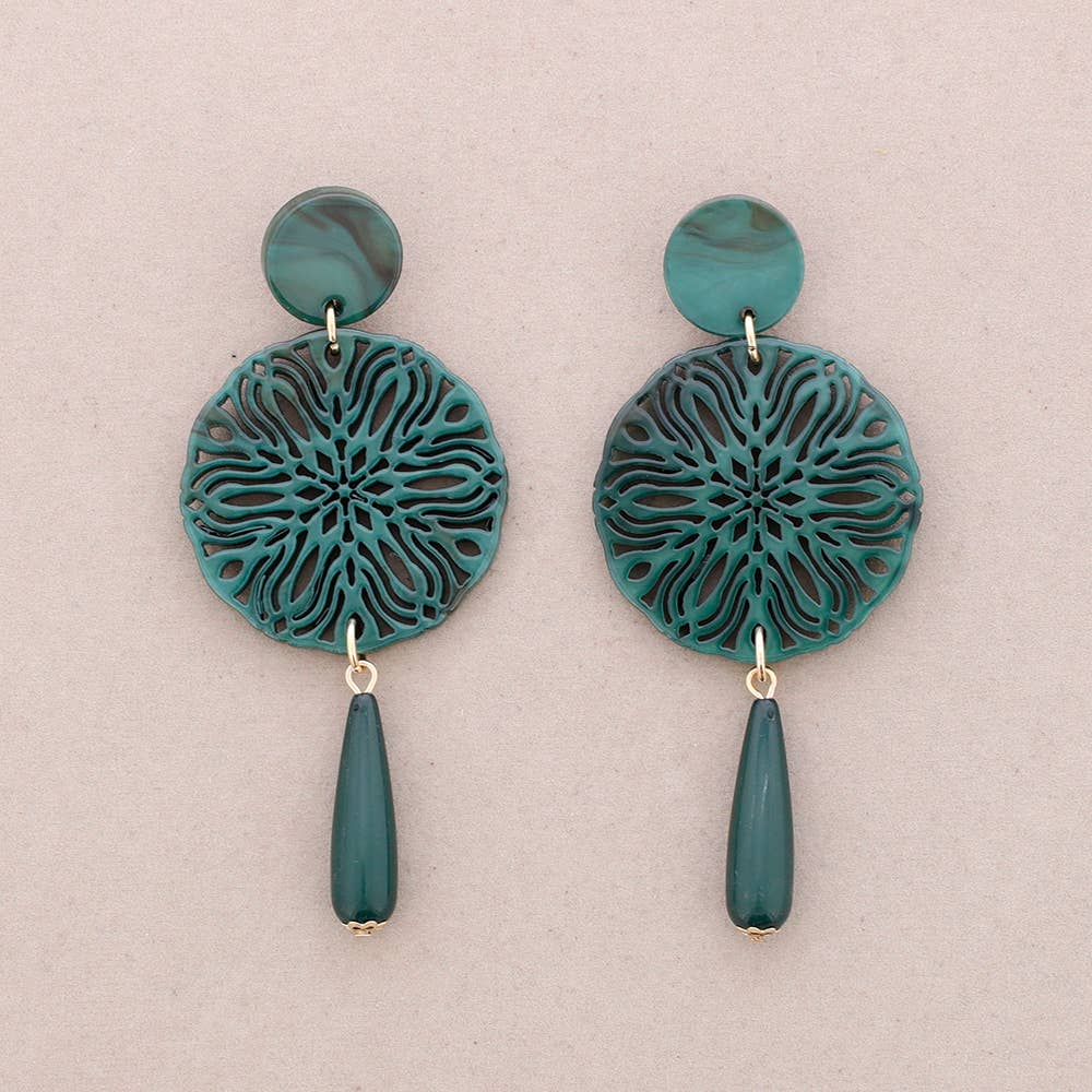 PENDIENTES ROSETON RESINA