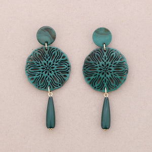 PENDIENTES ROSETON RESINA