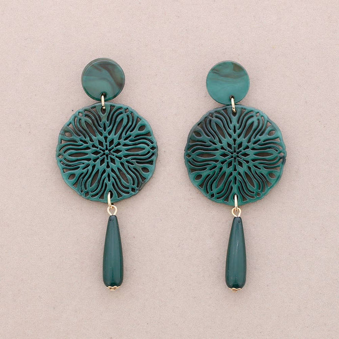 PENDIENTES ROSETON RESINA