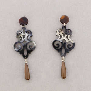 PENDIENTES RESINA MARRON