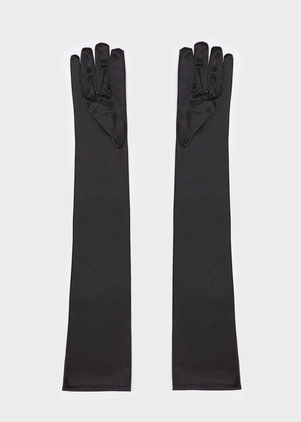 GUANTES LARGOS ELÁSTICOS NEGROS