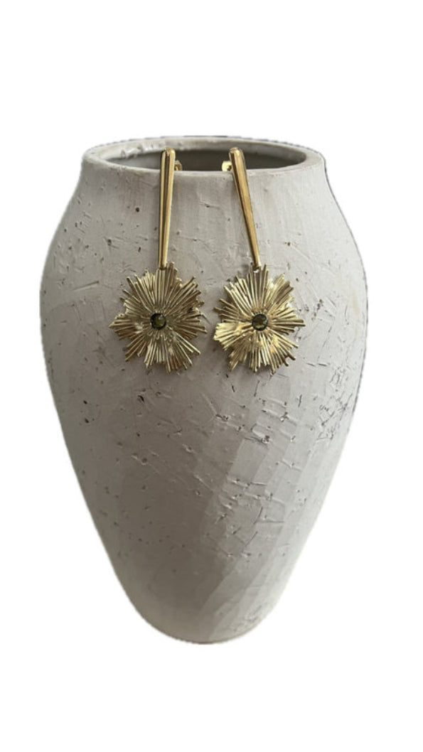 PENDIENTES SOLAR CON PIEDRA CRISTAL