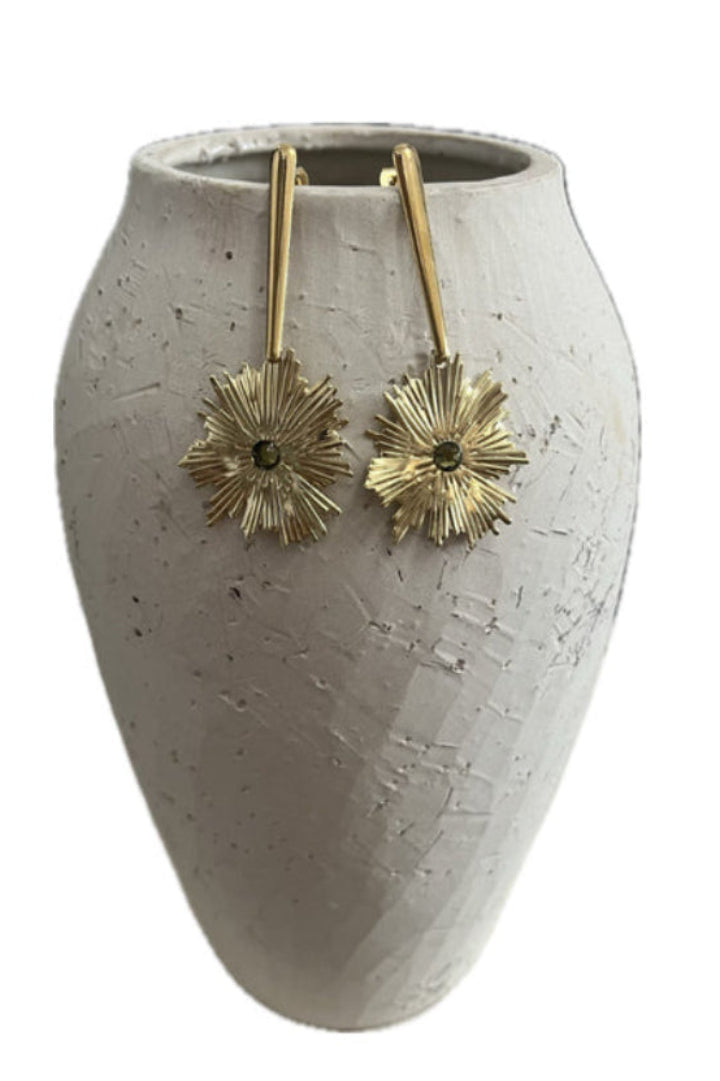PENDIENTES SOLAR CON PIEDRA CRISTAL