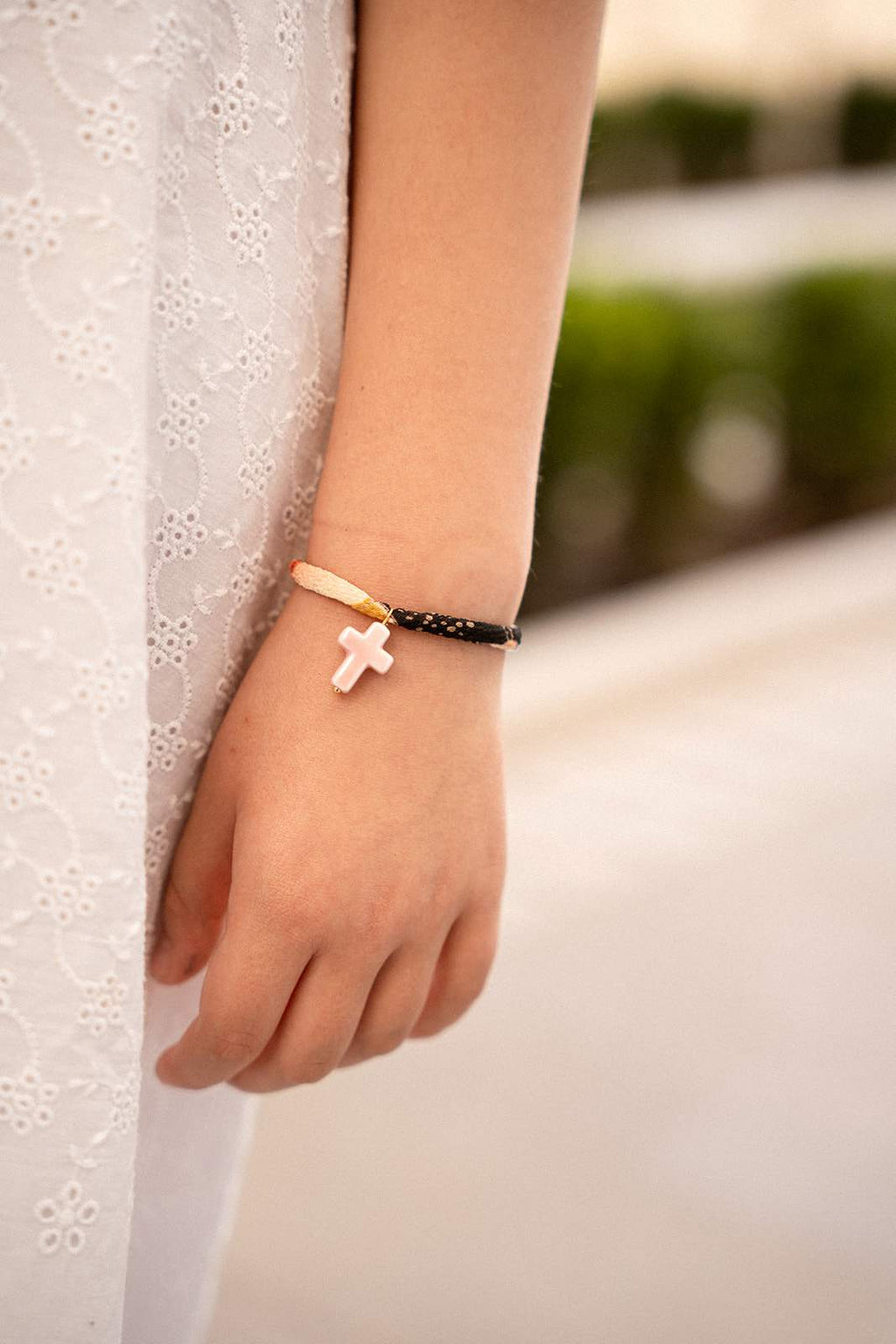 PULSERA INDIA CRUZ CERAMICA