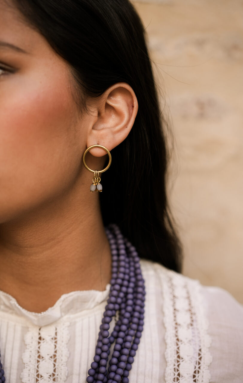 PENDIENTES ARO Y PIEDRA