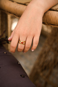 ANILLO PIEDRA CORAL