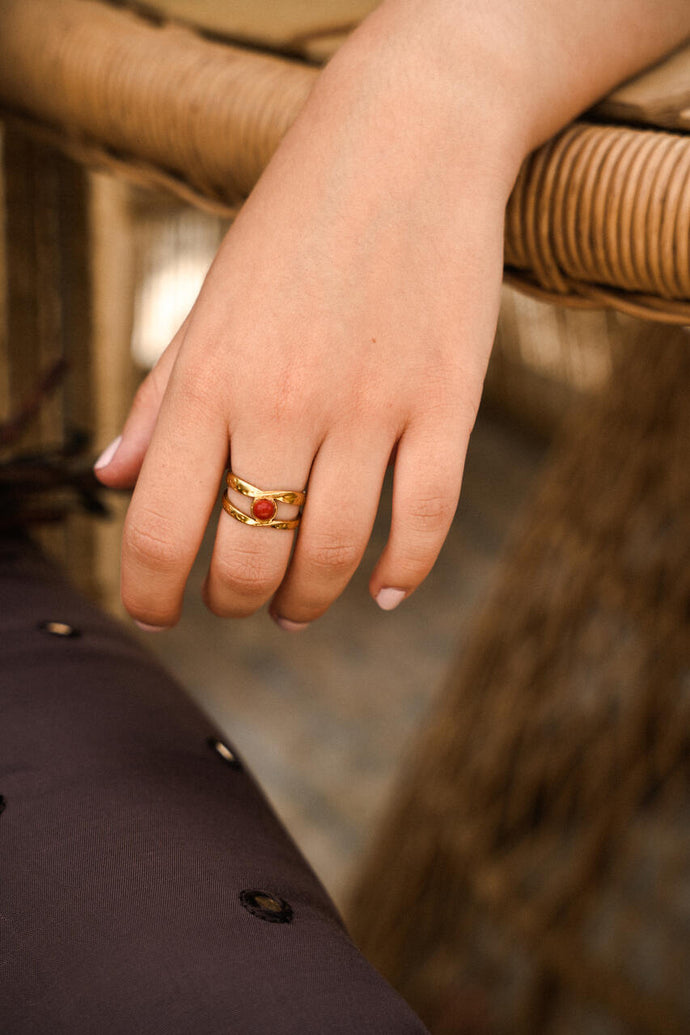 ANILLO PIEDRA CORAL