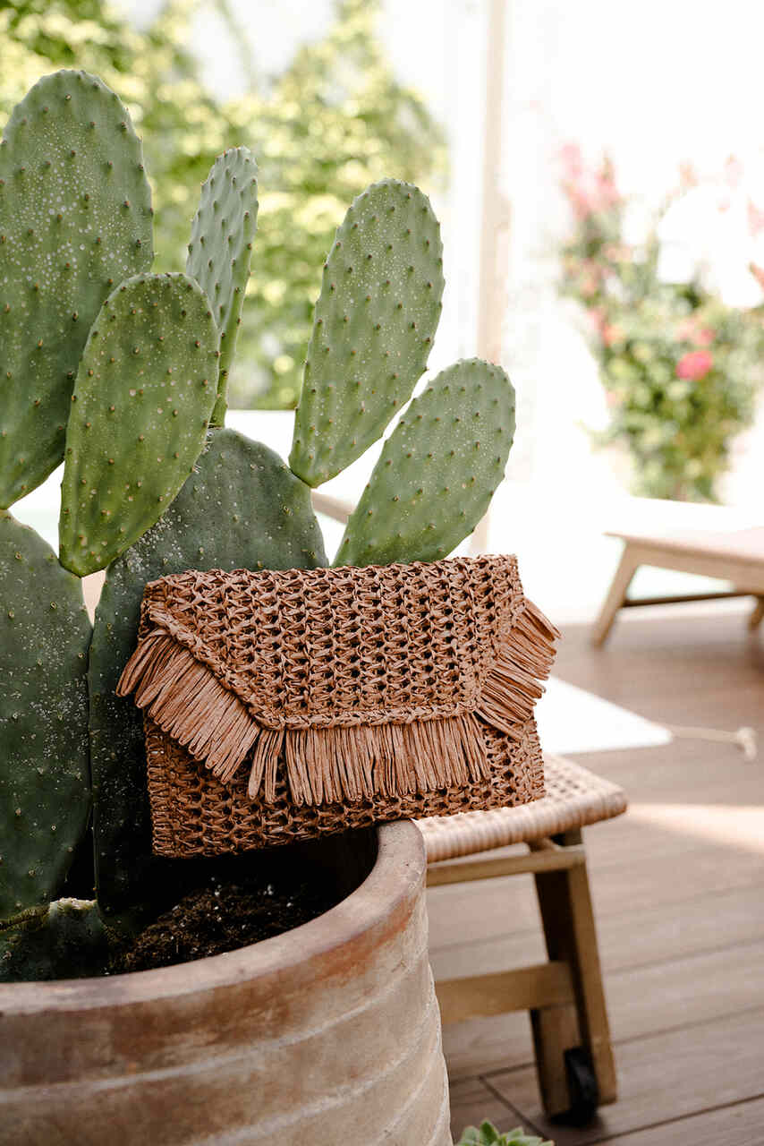 CARTERA RAFIA TEJA