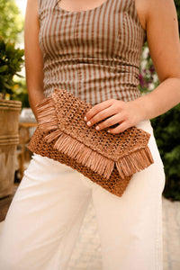CARTERA RAFIA TEJA