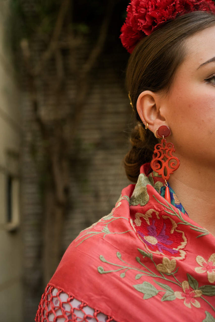 PENDIENTES RESINA NARANJA