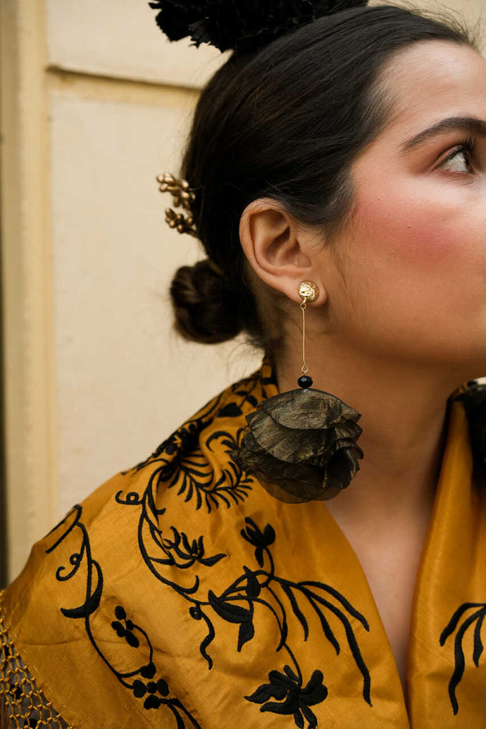 PENDIENTES FLOR TELA