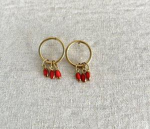PENDIENTES ARO Y PIEDRA