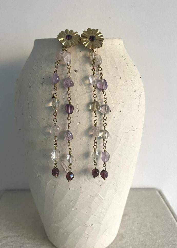 PENDIENTES AMATISTA Y AMBAR