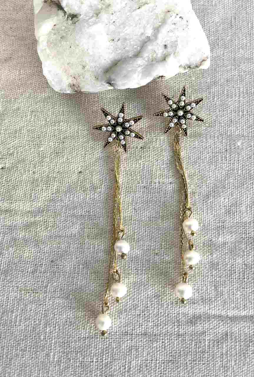 PENDIENTES ESTRELLAS PERLADAS