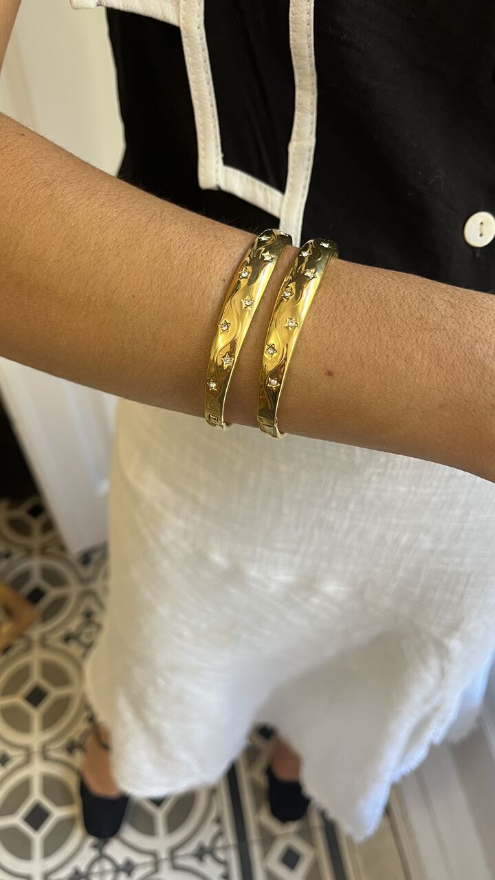 PULSERA BRAZALETE ESTRELLAS ACERO