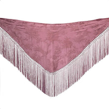 Cargar imagen en el visor de la galería, MANTON PAJAROS Y FLORES EN ROSA VIEJO
