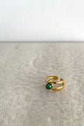 ANILLO CRUZADO PIEDRA VERDE