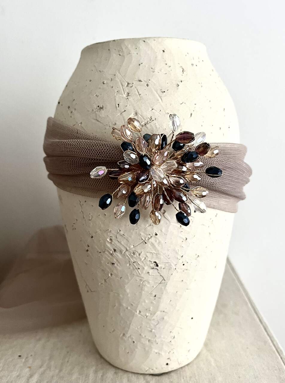 CHOKER TUL BROCHE