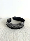 CHOKER PLATA Y NEGRO GLYTER