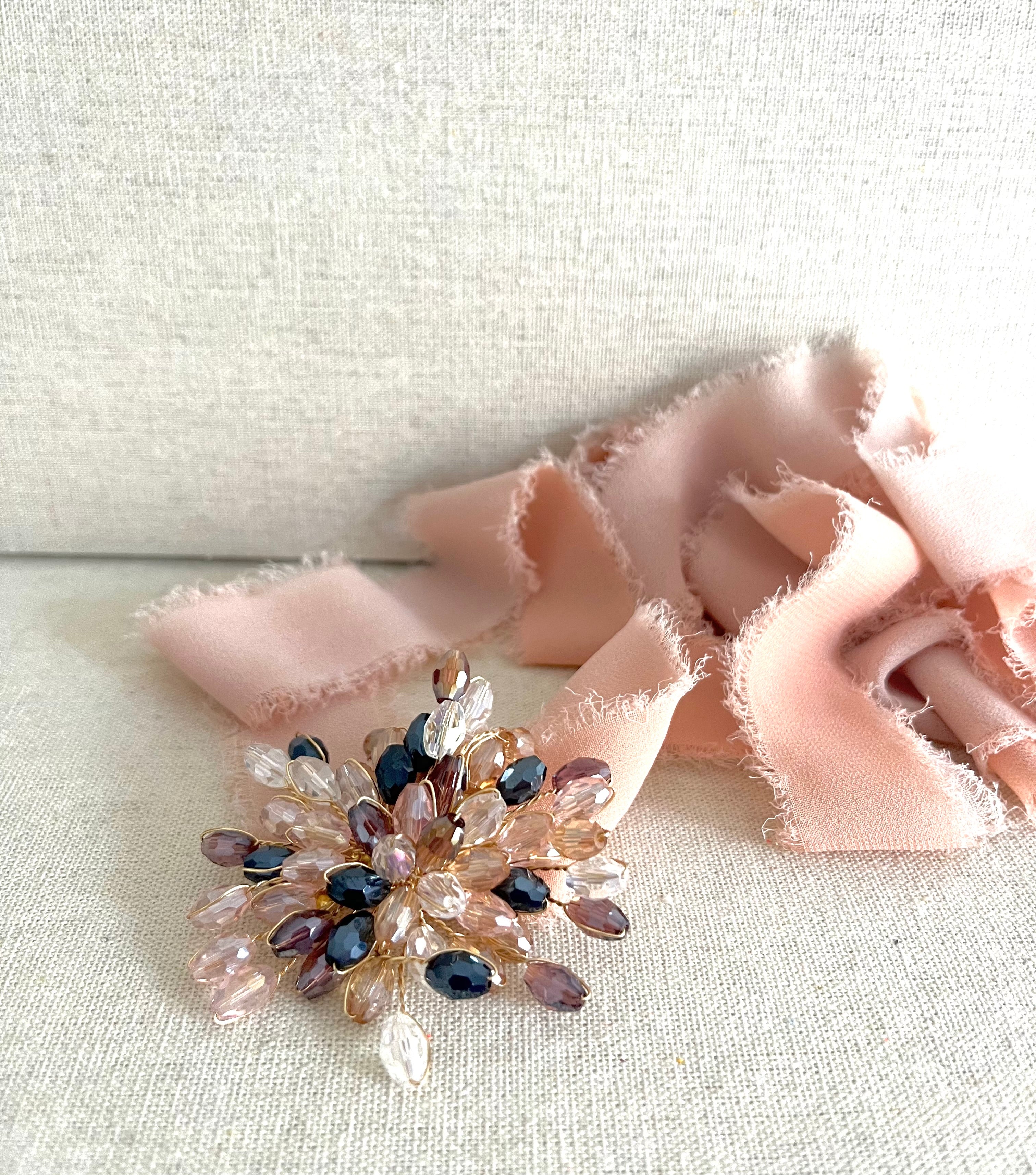 CHOKER GASA ROSA ¬NUDE