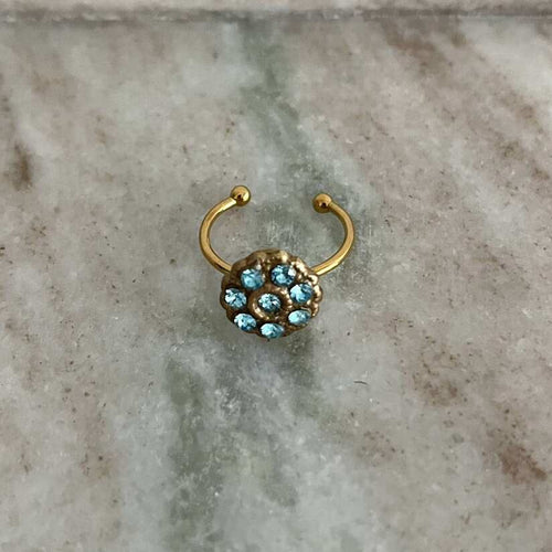 ANILLO ROSETON AZUL MAR