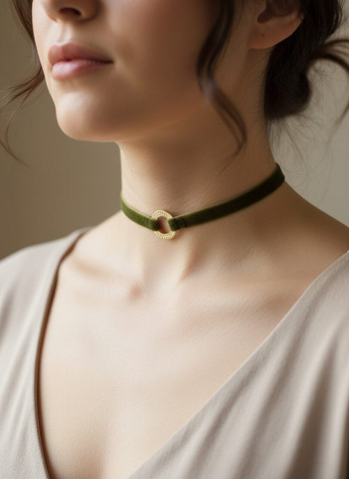 CHOKER ANILLO TERCIOPELO