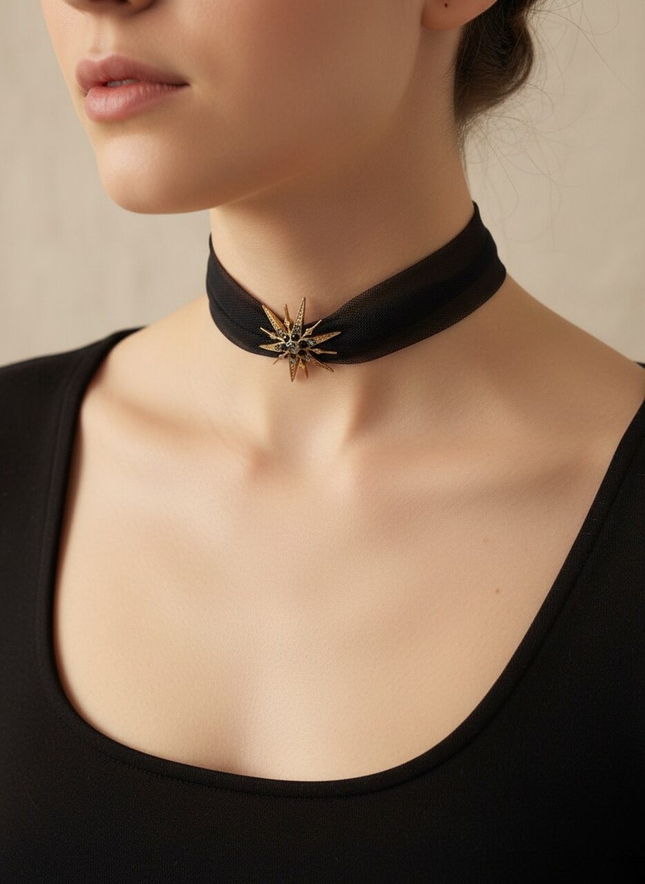 CHOKER GRIS ANTRACITA