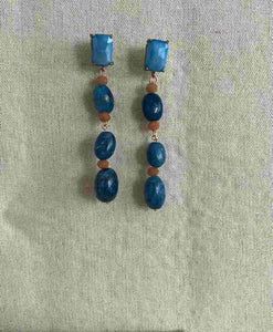 PENDIENTES OVAL TURQUESAS
