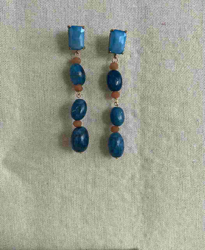 PENDIENTES OVAL TURQUESAS