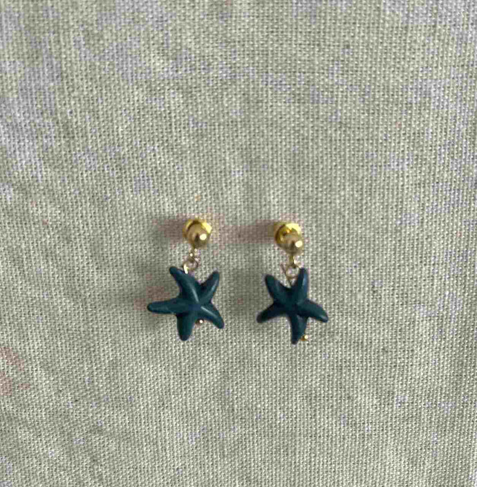 PENDIENTES ESTRELAL DE MAR VERDE