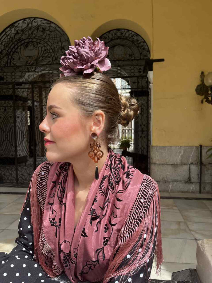 PENDIENTES RESINA MARRON
