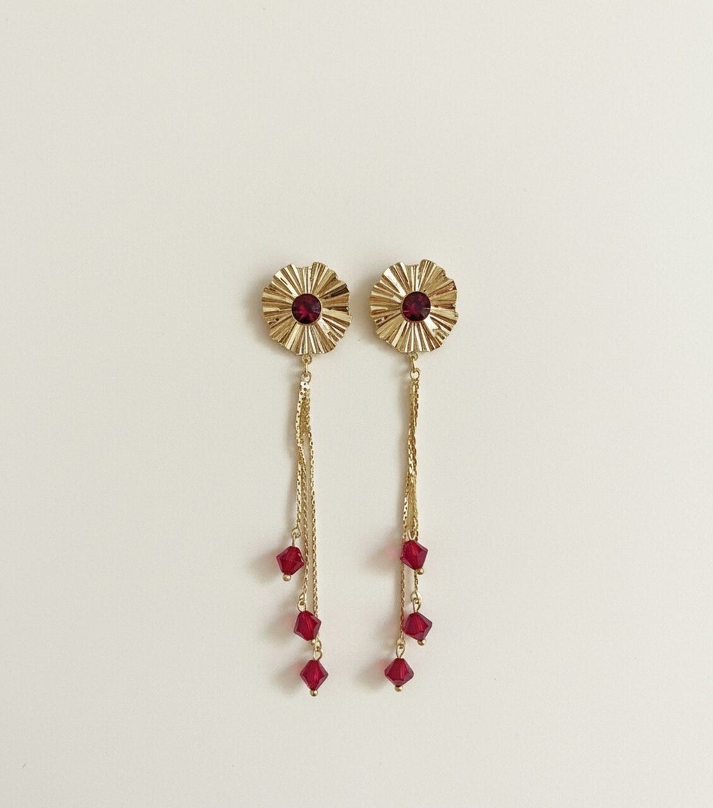 PENDIENTES GRANATE CRISTAL