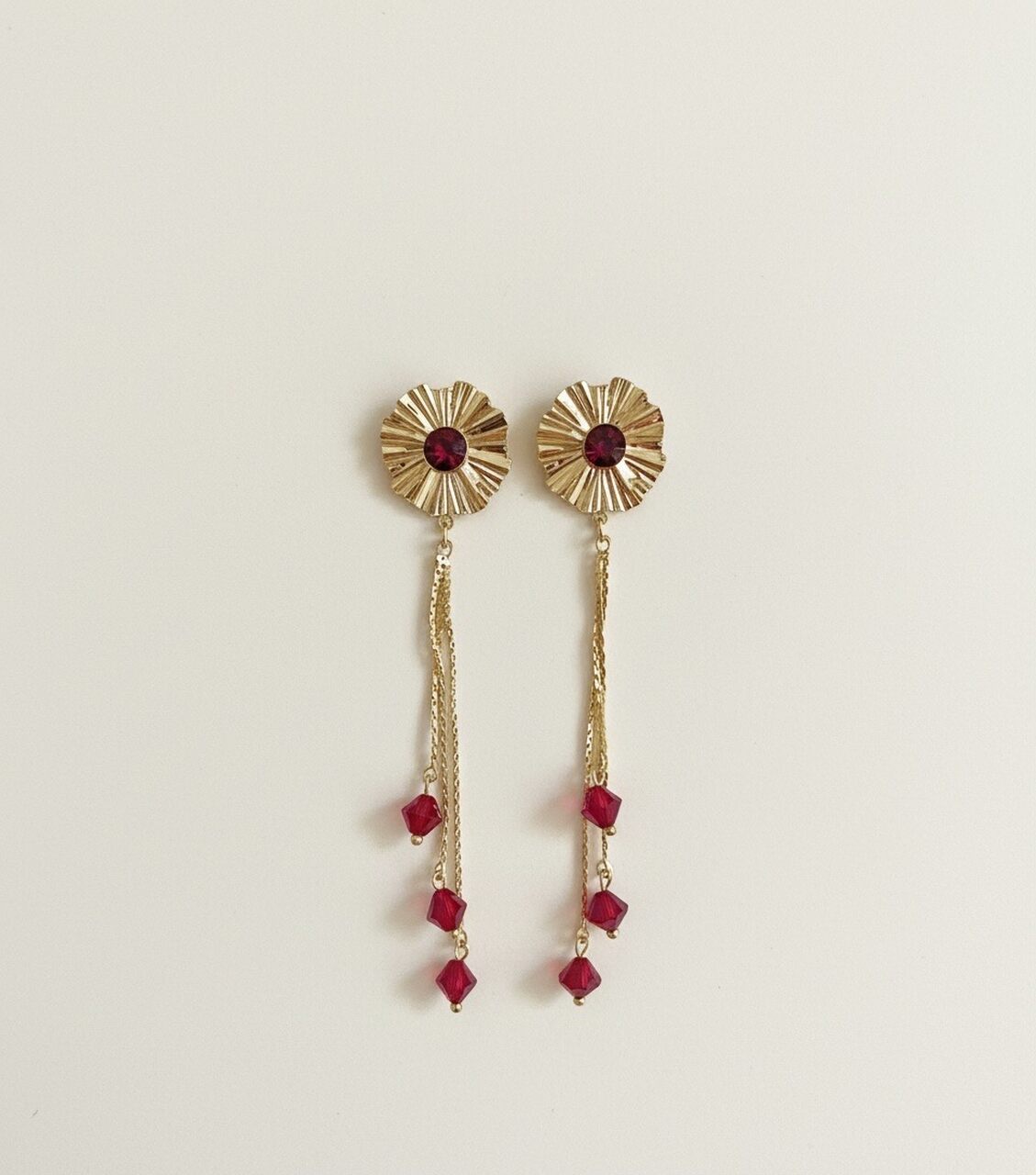 PENDIENTES GRANATE CRISTAL