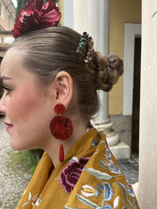 PENDIENTES ROSETON RESINA